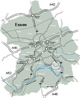 Die Lage der Elsassstraße in Essen