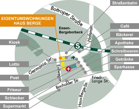 Lageplan des Haus Berge an der Germaniastraße 11/13